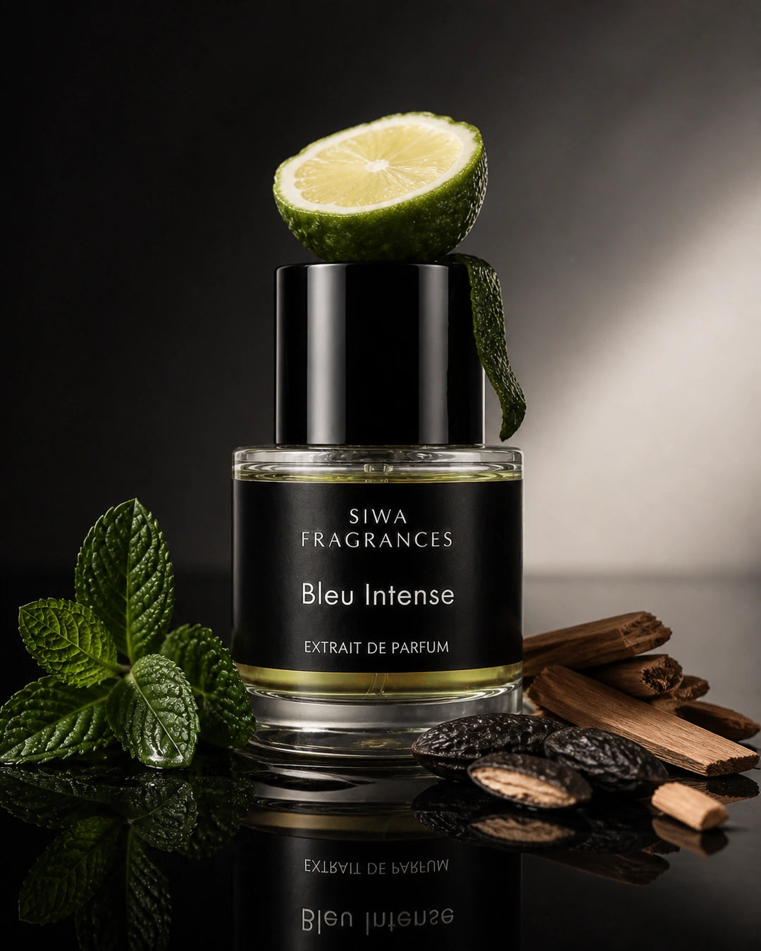 Siwa Bleu Intense 50ml — macro editorial | siwa-package-v1:bleu-intense:macro-editorial