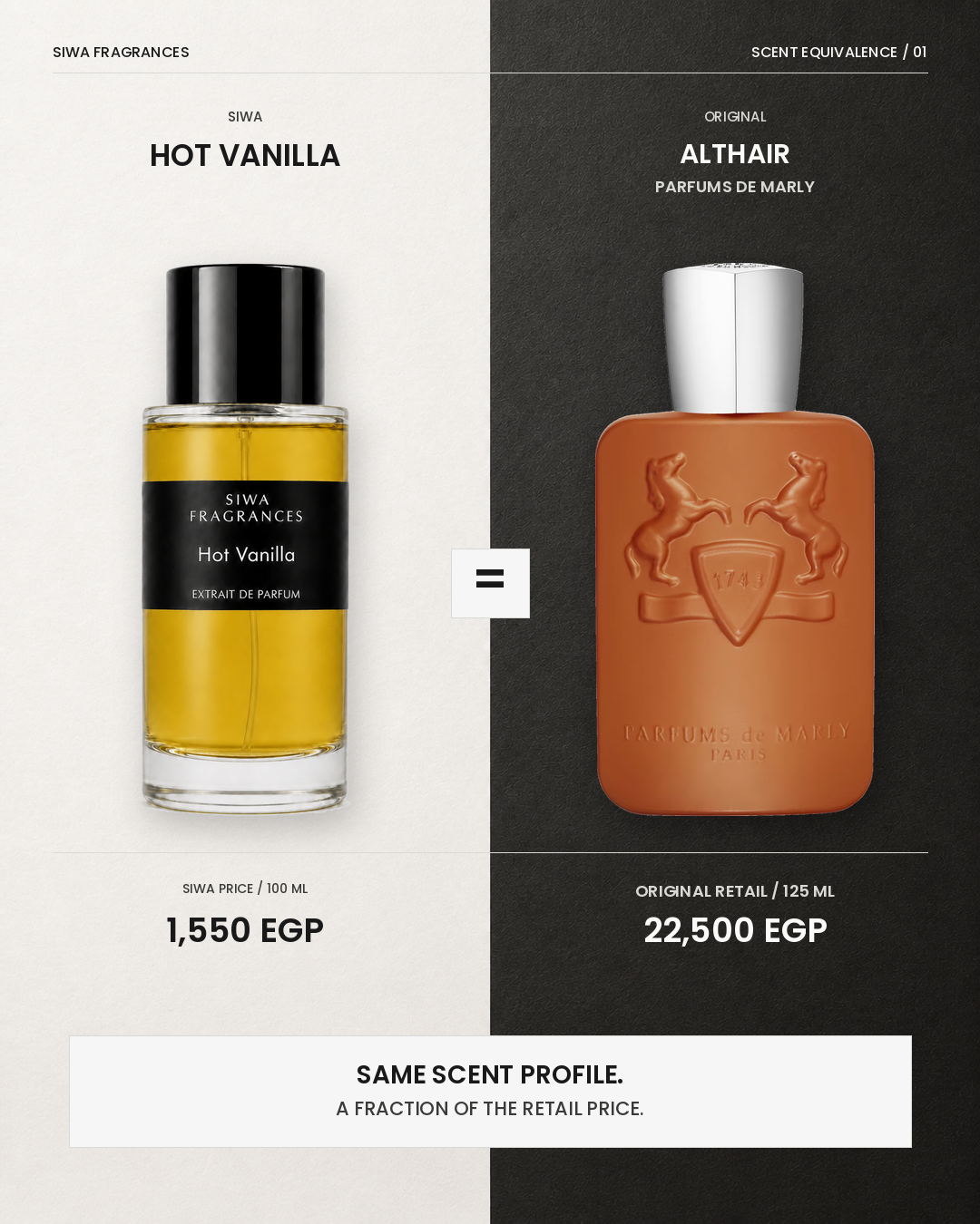 Siwa and original fragrance price comparison for hot vanilla | siwa-gallery-v1:dupe-comparison:hot-vanilla