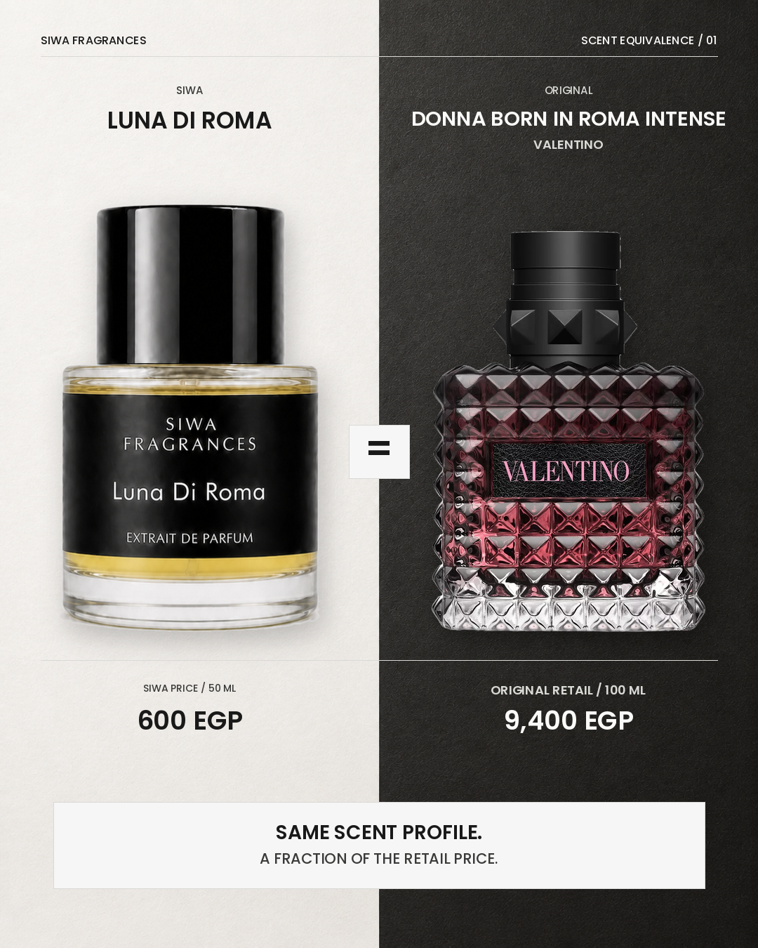 Siwa and original fragrance price comparison for luna di roma | siwa-gallery-v1:dupe-comparison:luna-di-roma